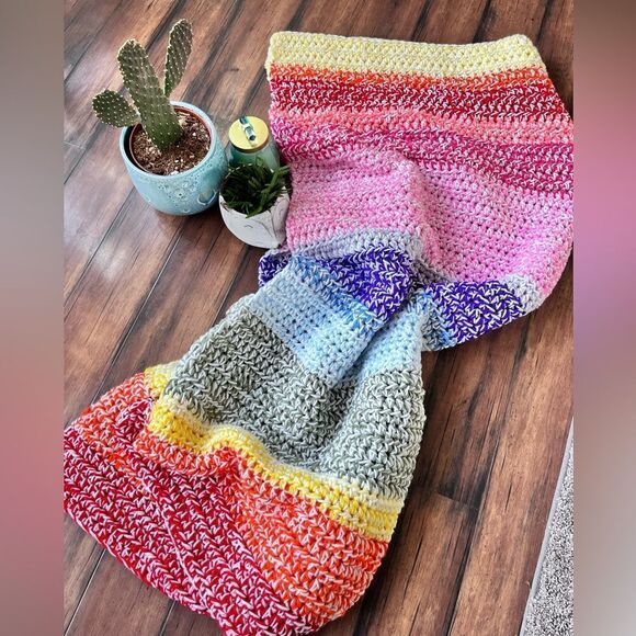 Handmade Crochet Throw Blanket - Picture 2 of 12